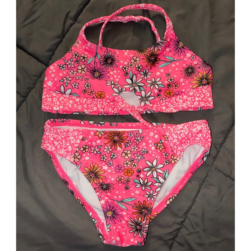 Shelloka Girls 2-Piece Floral Swimsuit Size 5